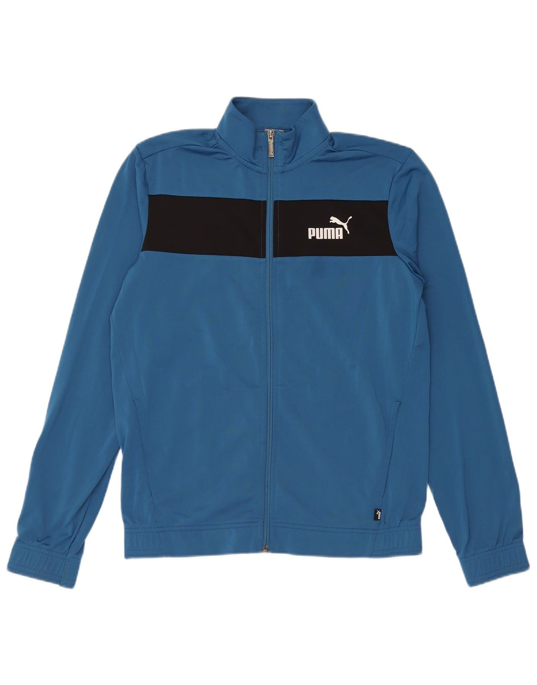 Giacca da tuta da ragazzo PUMA 15-16 anni in poliestere color block blu