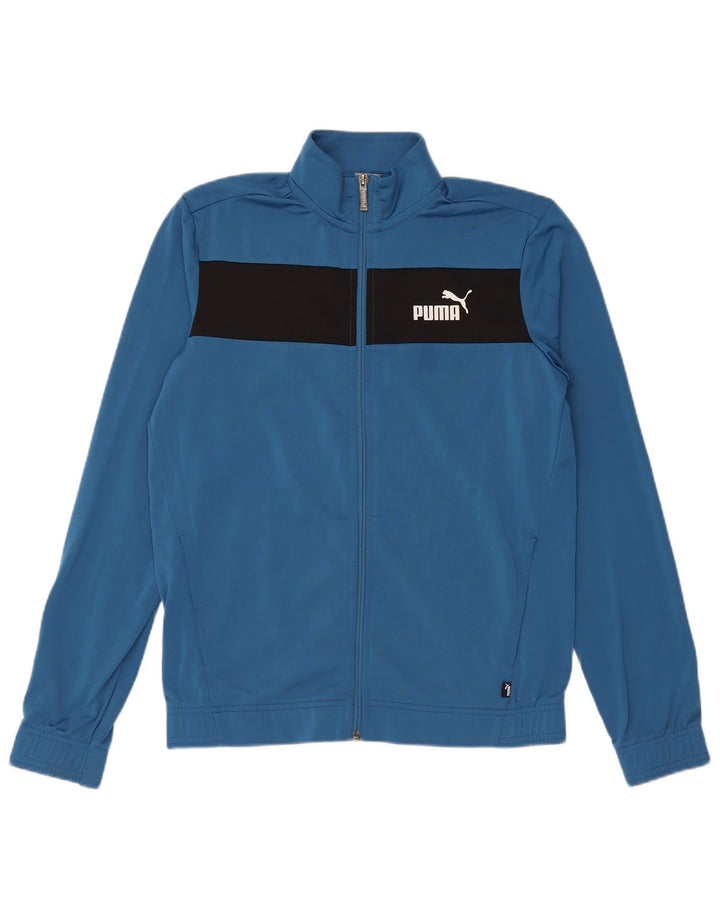 Giacca da tuta da ragazzo PUMA 15-16 anni in poliestere color block blu