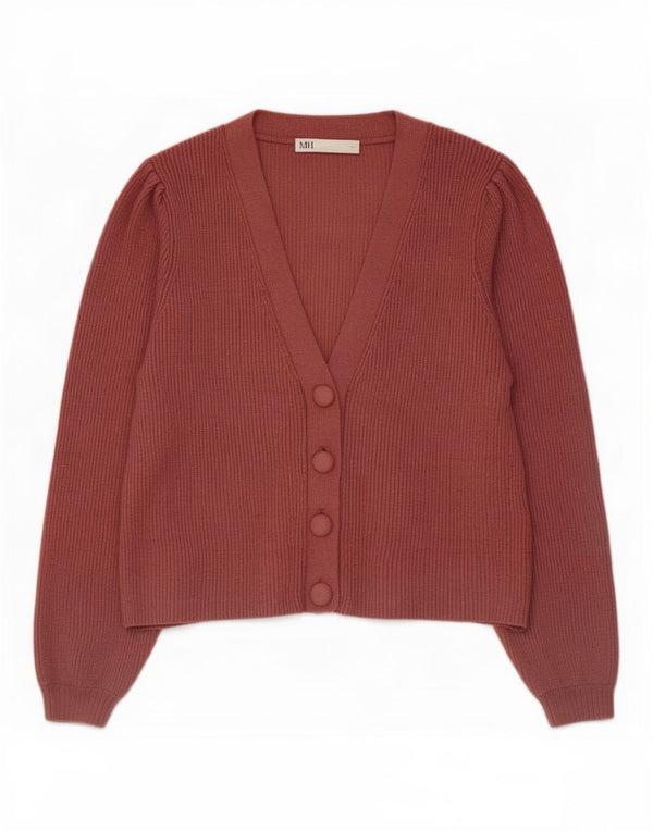 Maglione cardigan da donna Zara UK 14 grande viscosa rosa