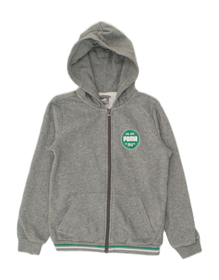PUMA Boys Zip Hoodie Sweater 9-10 Years Medium  Grey Cotton Vintage Puma and Second-Hand Puma from Messina Hembry 