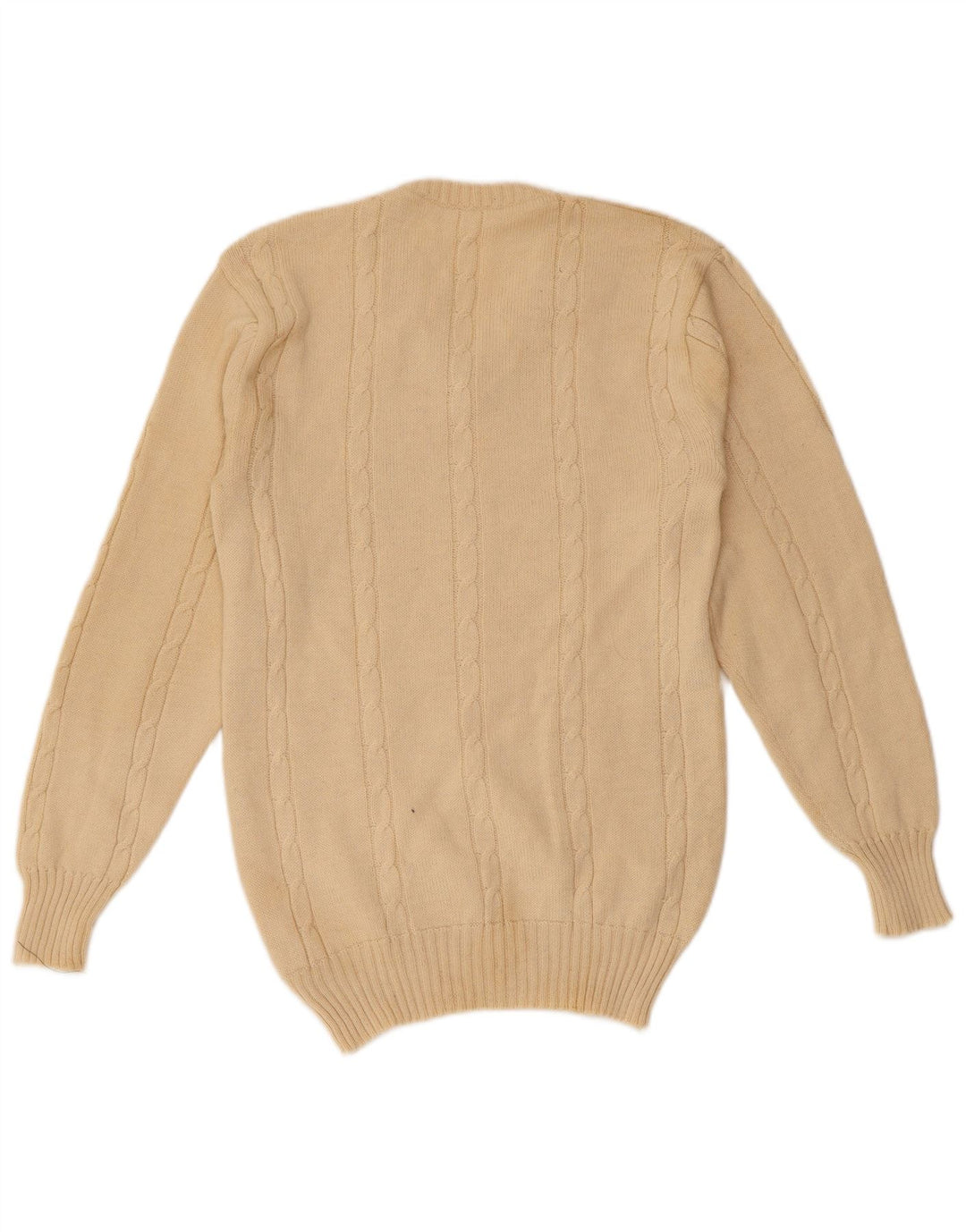 Maglione vintage da uomo con scollo a V XS Beige