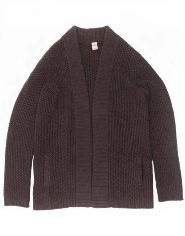 Gap Womens Longline Oversized Open Cardigan Sweater UK 14 Medium Black Wool