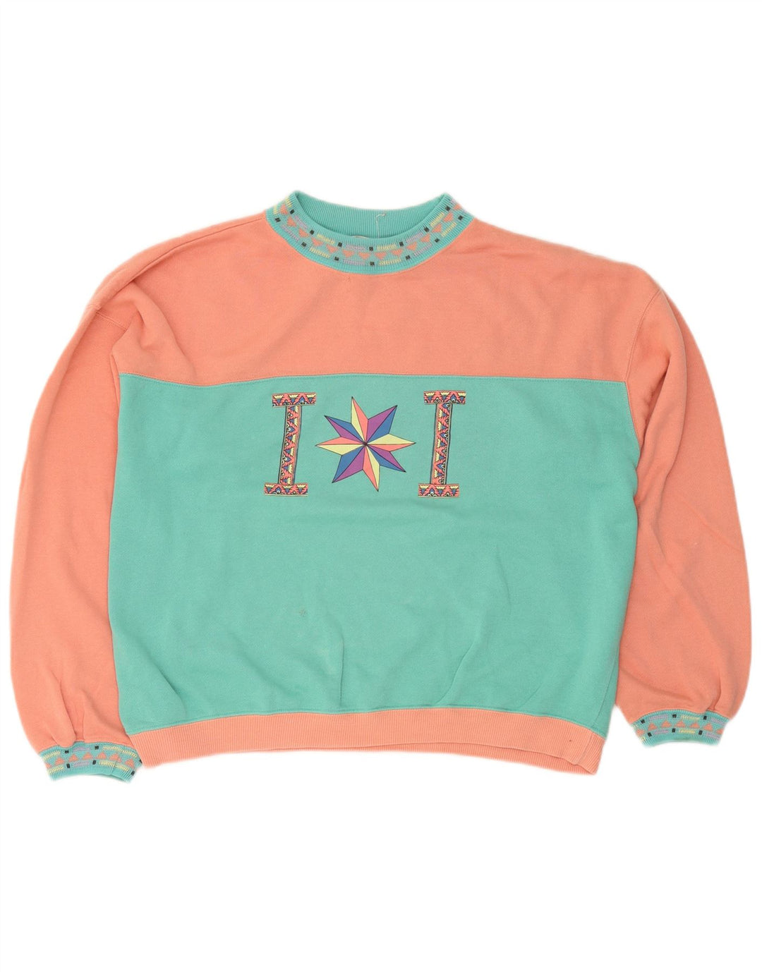 Felpa grafica da donna Playcrew Jumper UK 16 Large Blue Colourblock