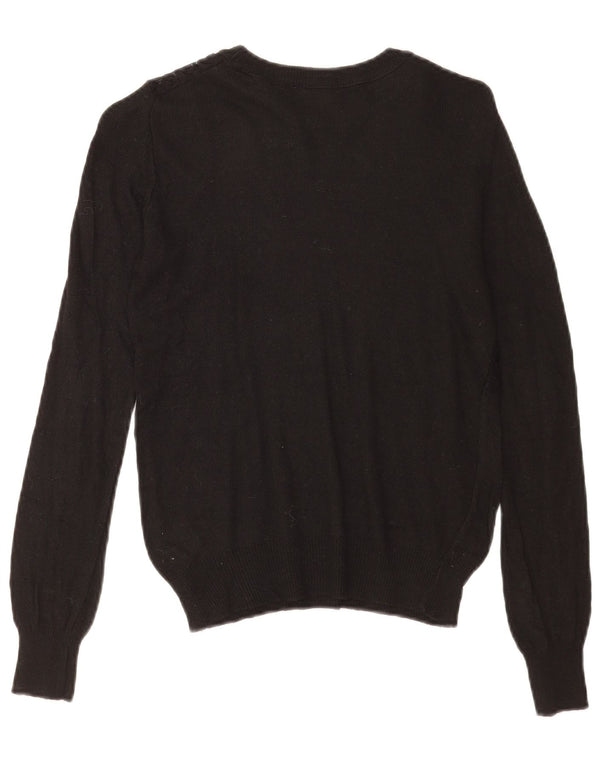Maglione Zara da donna con scollo a barca UK 10 piccolo in viscosa nera