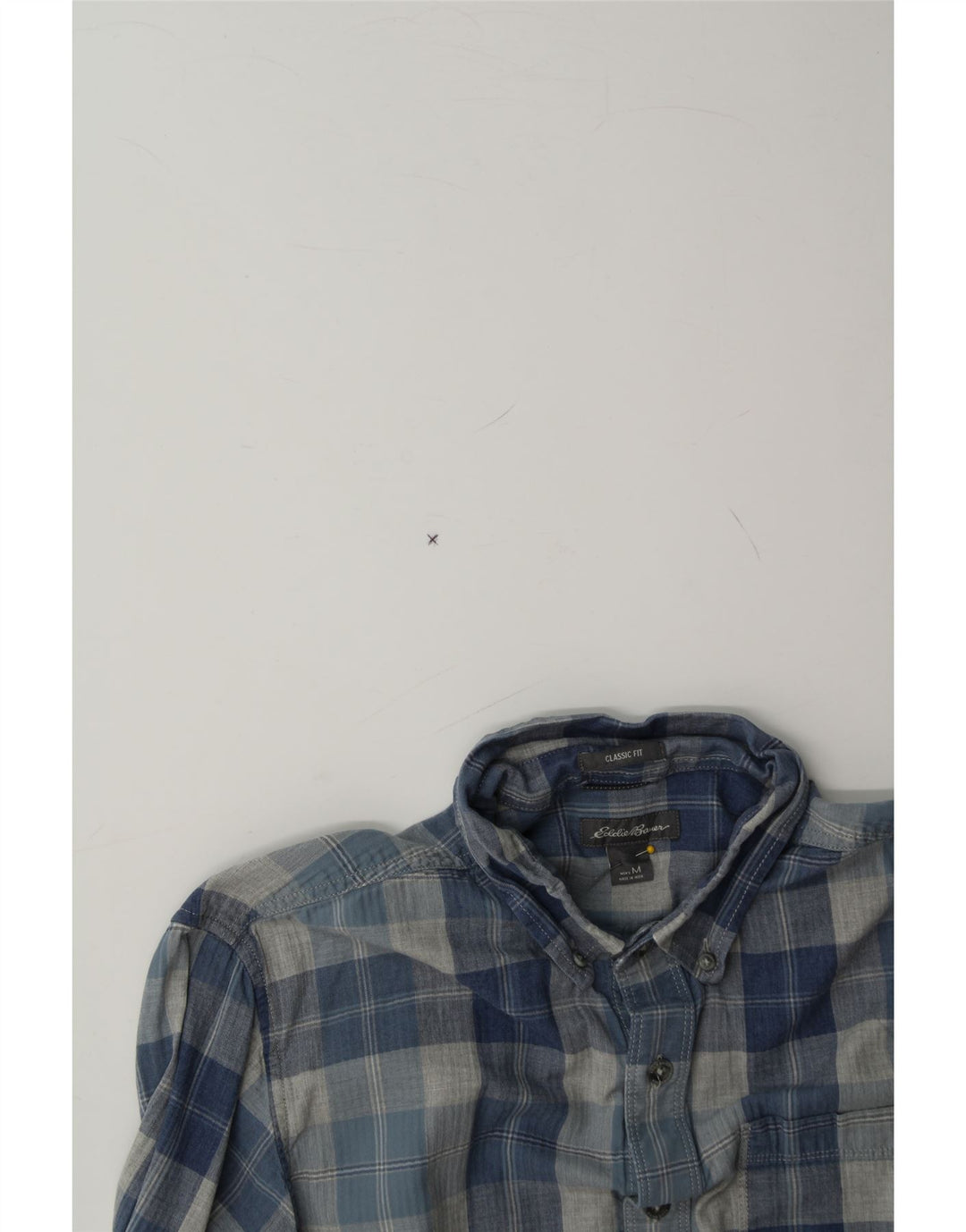EDDIE BAUER Mens Classic Fit Shirt Medium Blue Check Cotton Vintage Eddie Bauer and Second-Hand Eddie Bauer from Messina Hembry 