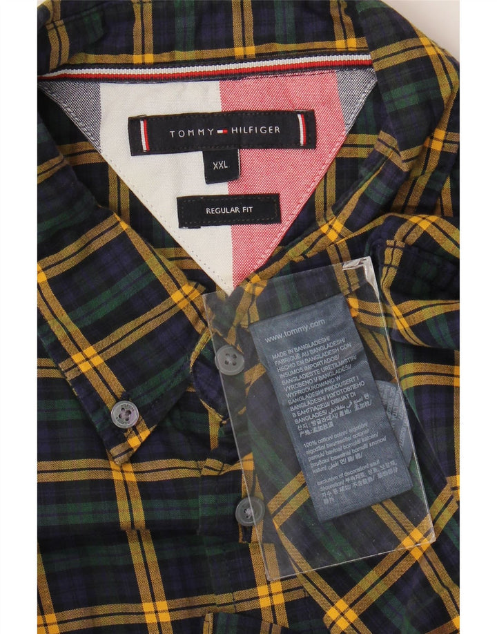 Camicia da uomo Regular Fit Tommy Hilfiger 2XL in cotone a quadri multicolore