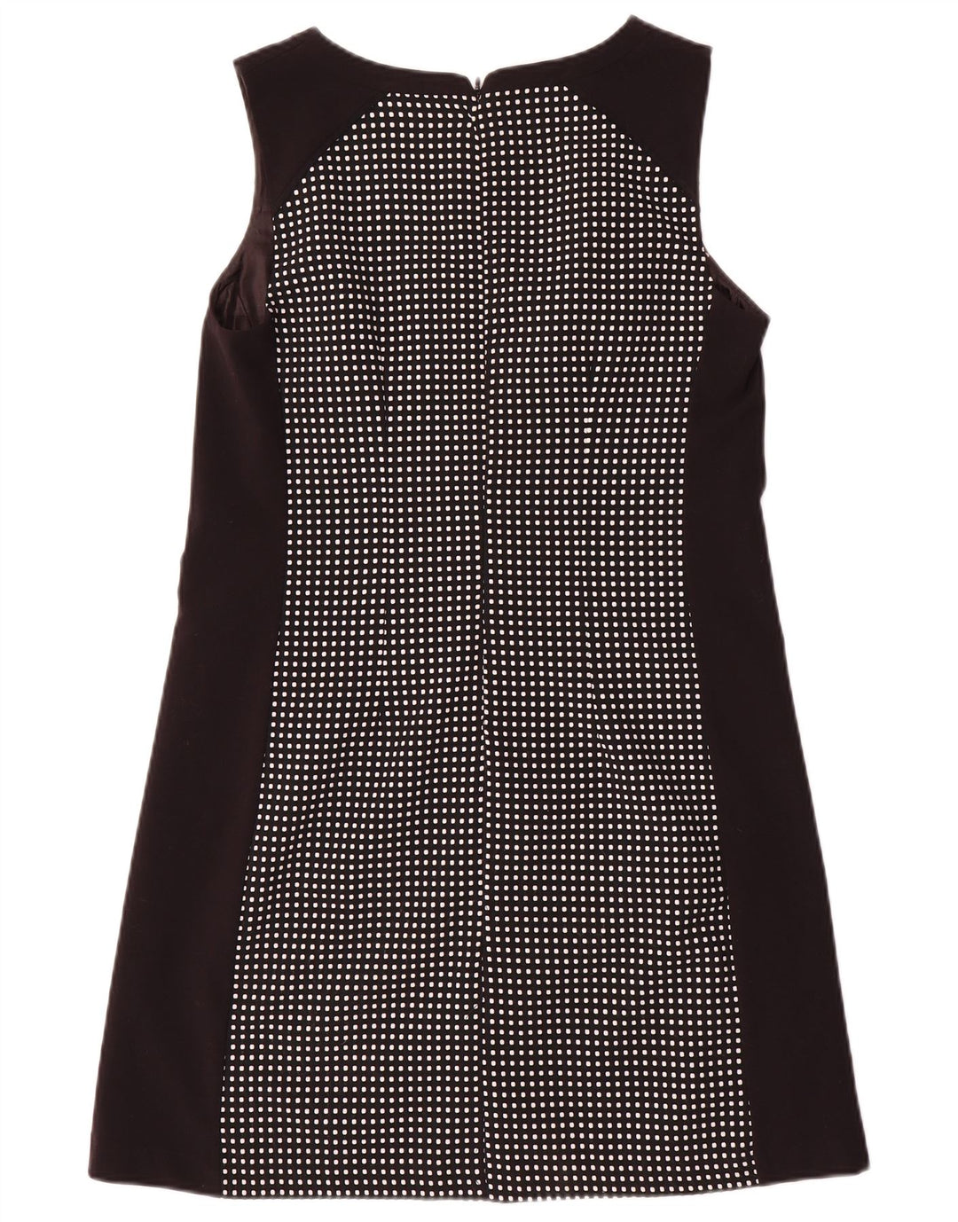 Abito a trapezio senza maniche da donna UK 12 Poliestere maculato nero medio