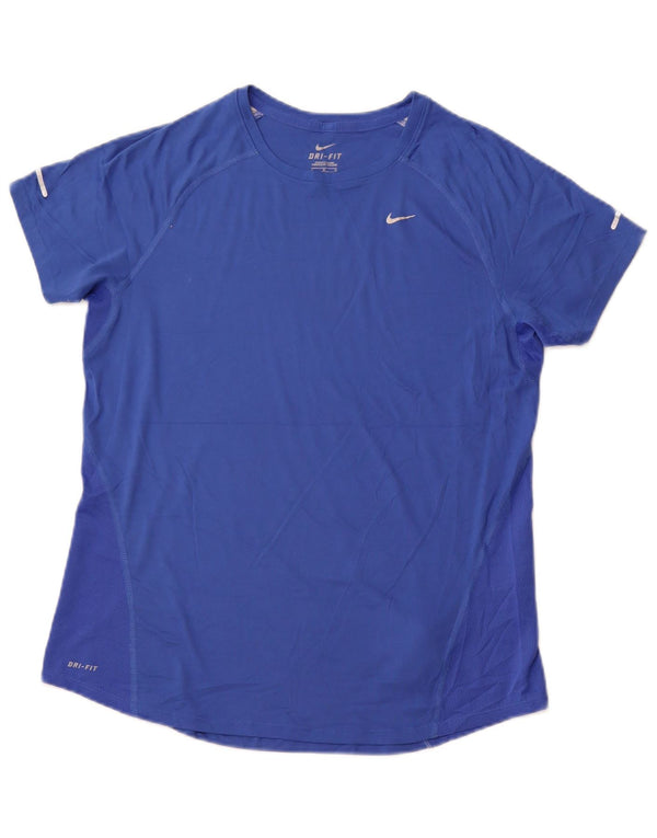 T-shirt NIKE Dri Fit da donna Top UK 16 Large Blu Poliestere