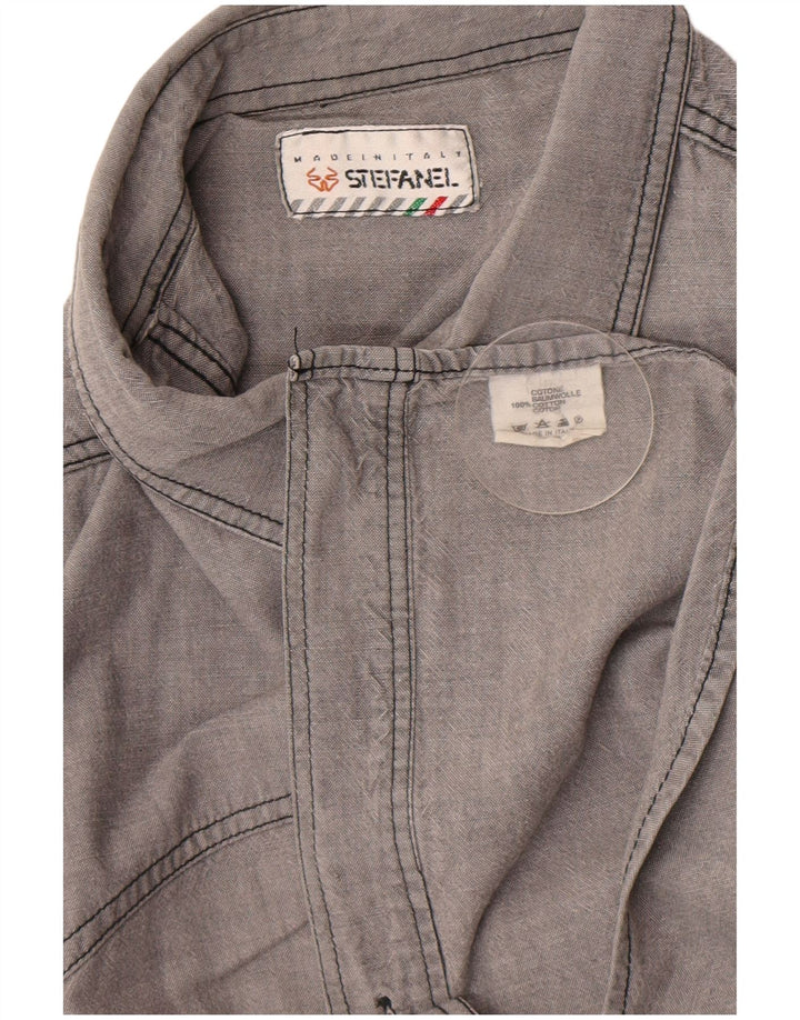 Camicia Uomo Stefanel Large Grigio Cotone