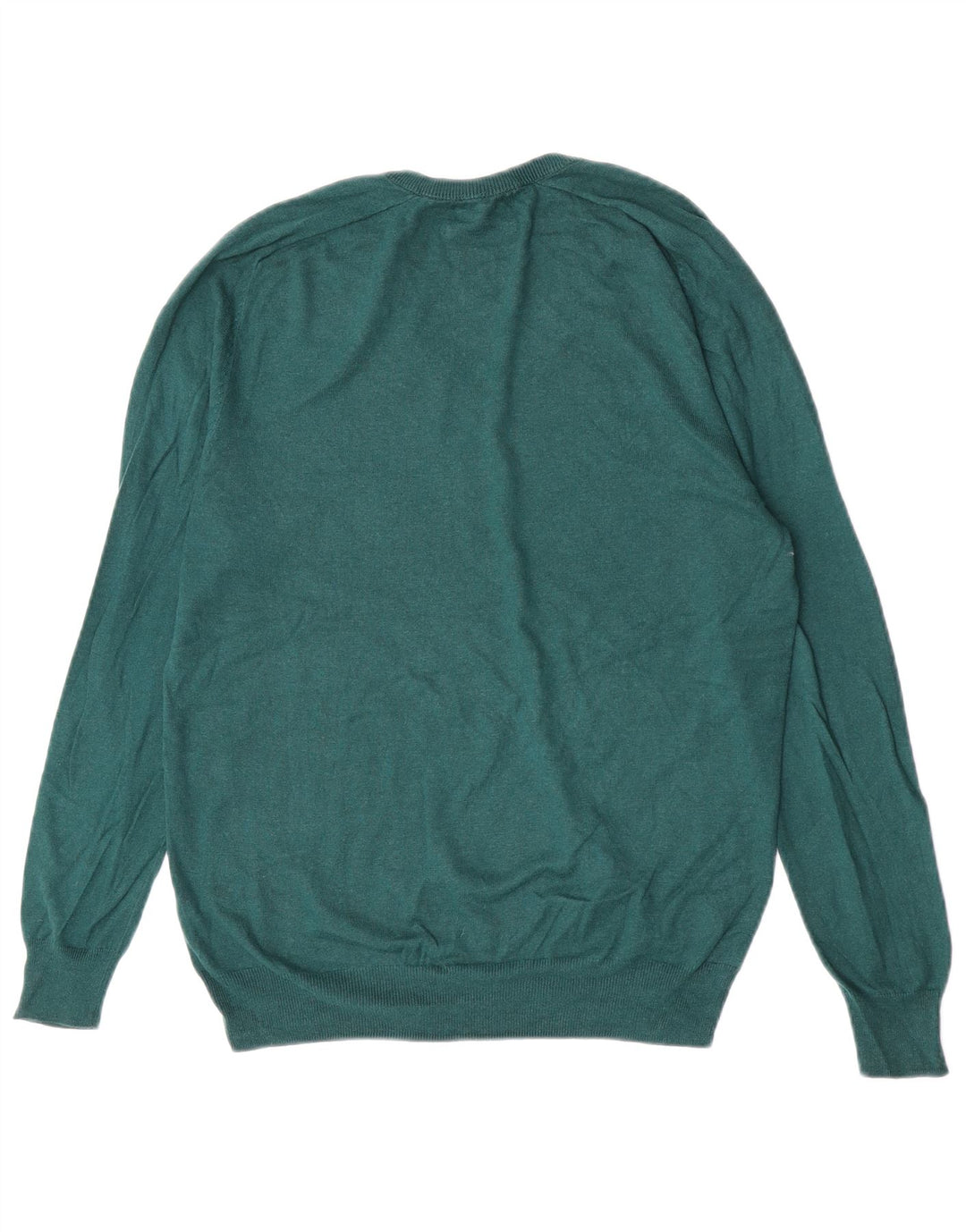 Massimo Dutti Maglione da uomo con scollo a V piccolo in seta verde