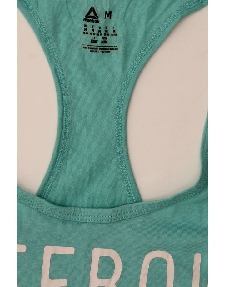 Canottiera grafica da donna Reebok UK 12/14 Medium Turchese