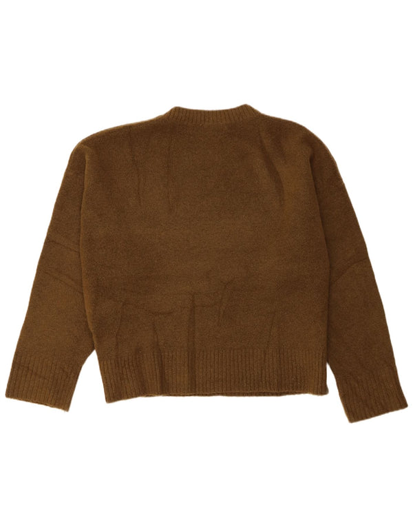 Maglione girocollo oversize da donna Zara UK 16 grande acrilico verde