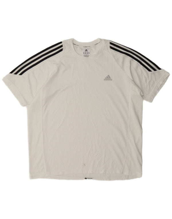 T-shirt Adidas Climacool da uomo, grande, in poliestere bianco