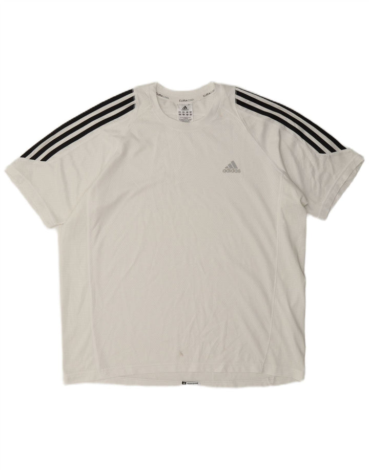 T-shirt Adidas Climacool da uomo, grande, in poliestere bianco