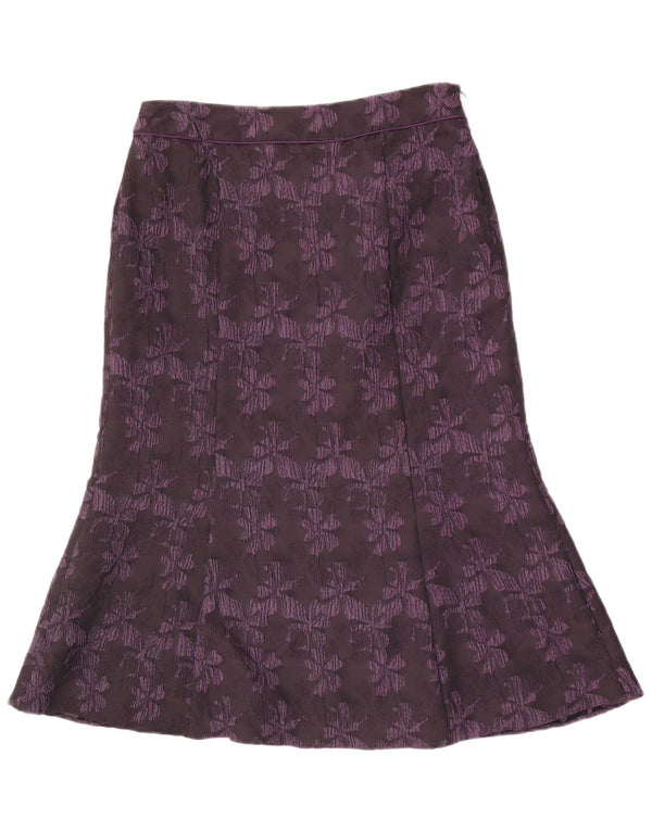 Gonna a tromba da donna CC UK 14 grande W30 viola floreale