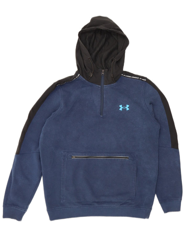 Felpa con cappuccio grafica da uomo Under Armour, blocco colore blu navy medio