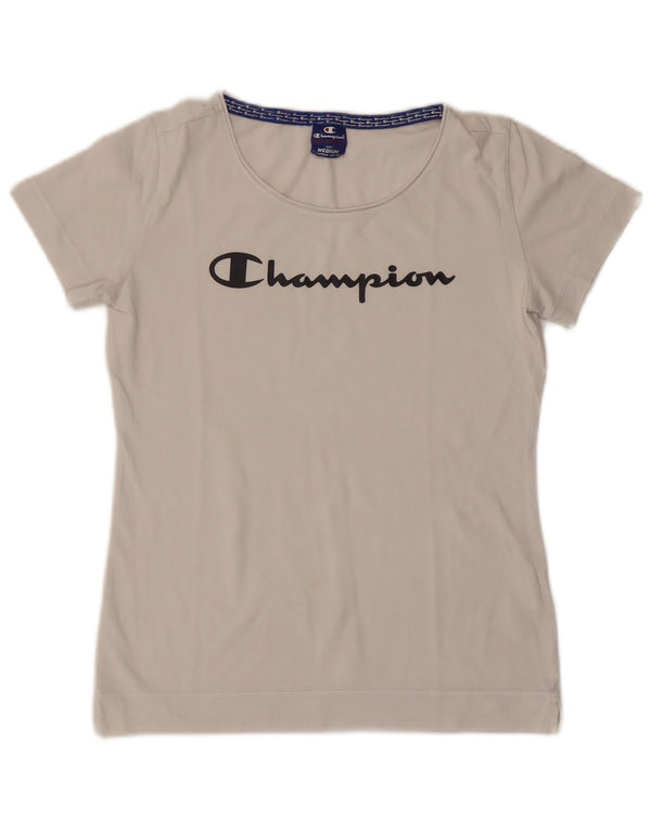 T-shirt grafica da donna Champion Top UK 12 cotone bianco sporco medio