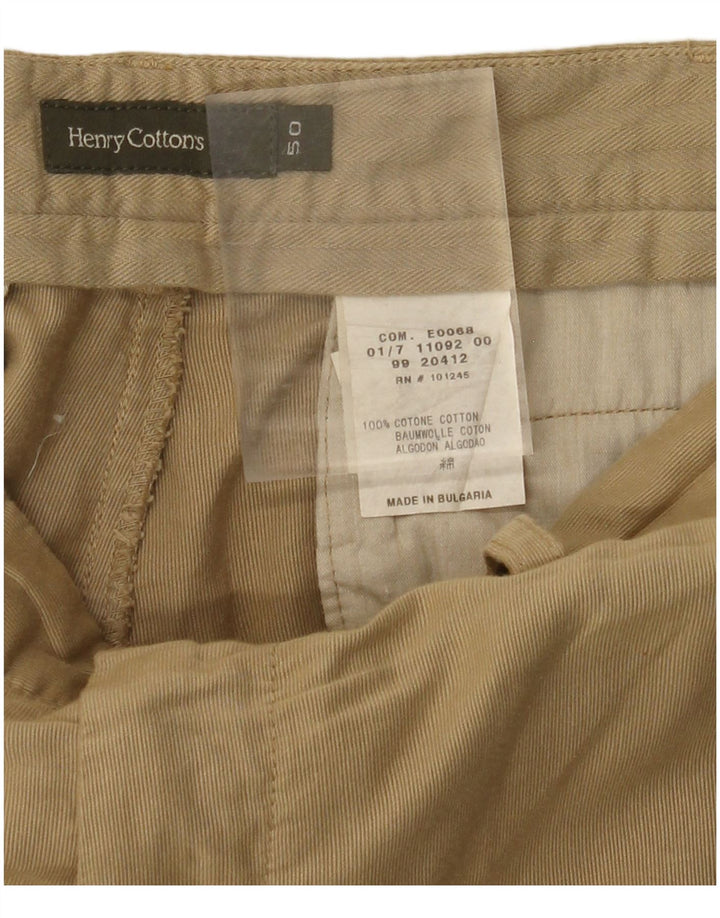 Pantaloni chino dritti da uomo HENRY COTTONS IT 50 Large W32 L29 Beige