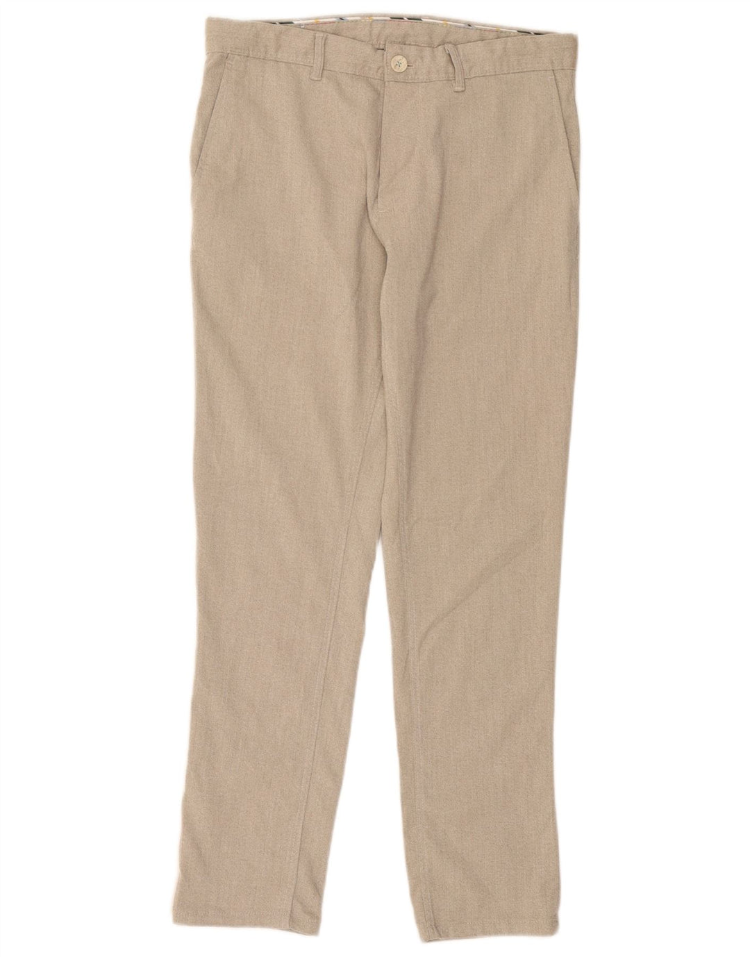 Pantaloni chino dritti da uomo Zara EU 40 medio W31 L28 poliestere beige