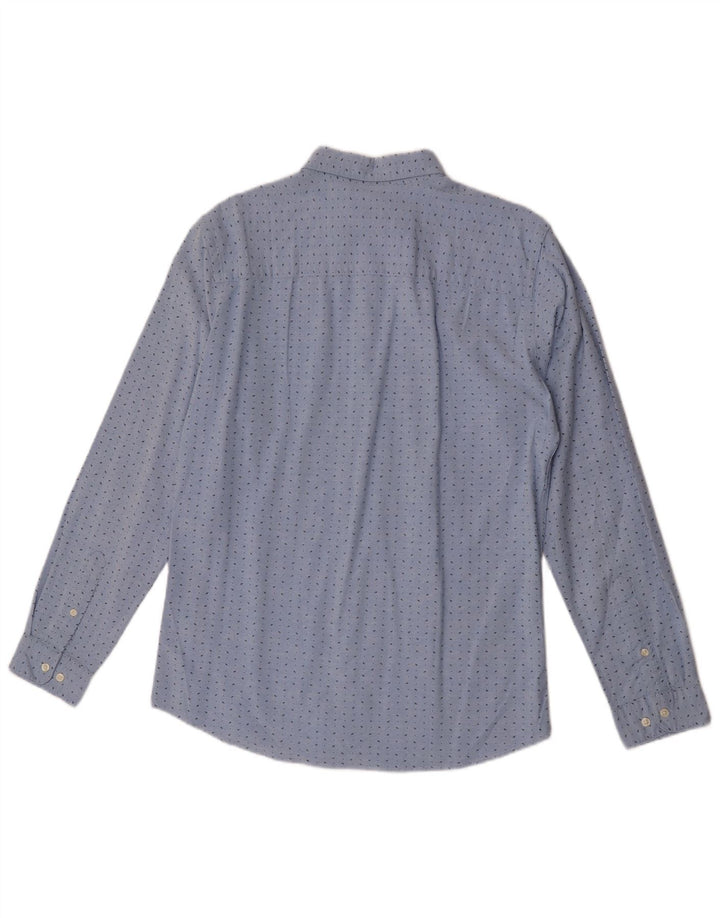 Camicia da uomo slim fit Jack & Jones in cotone maculato blu medio