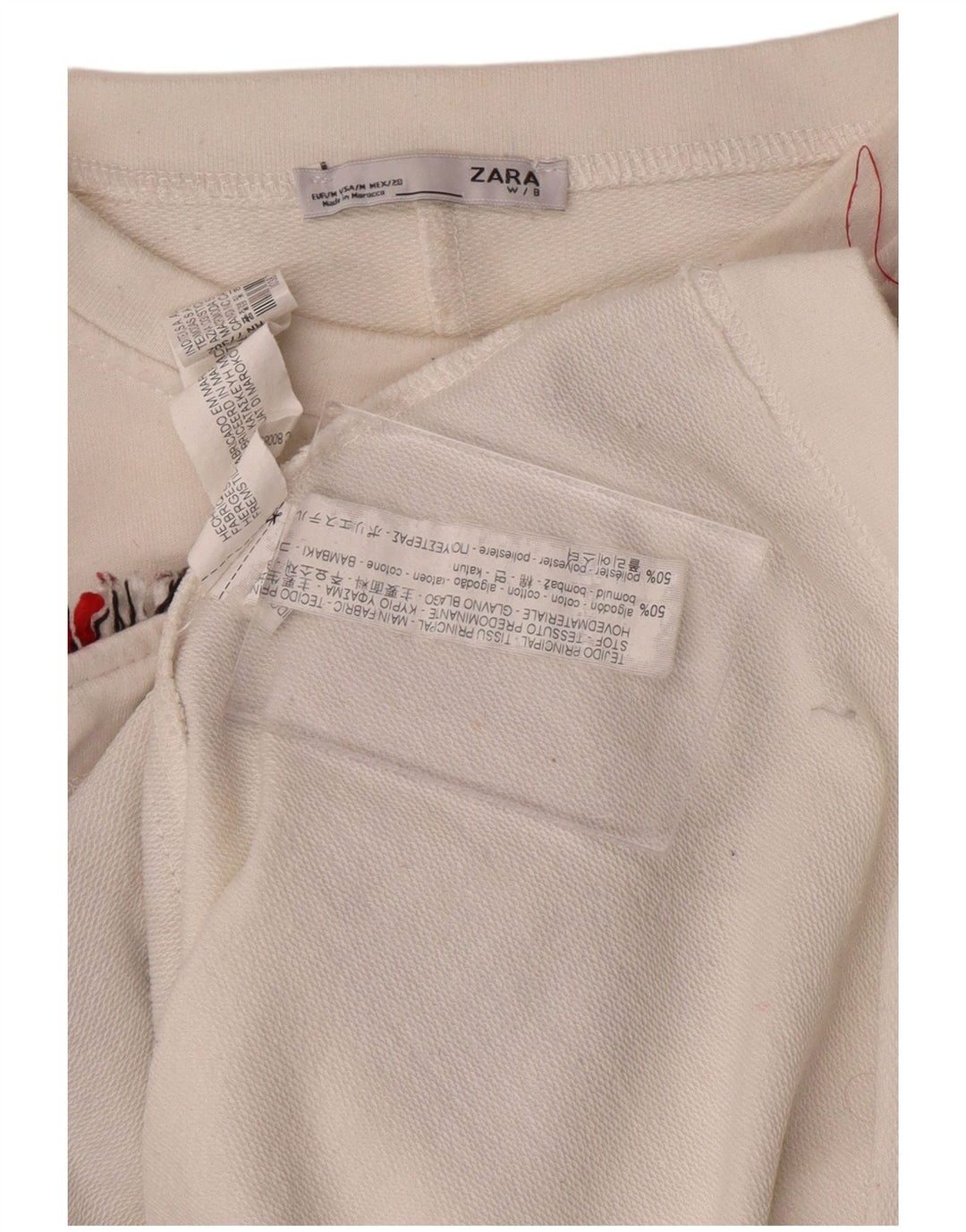 Felpa Oversize Da Donna ZARA Maglione UK 14 Medium White Colourblock