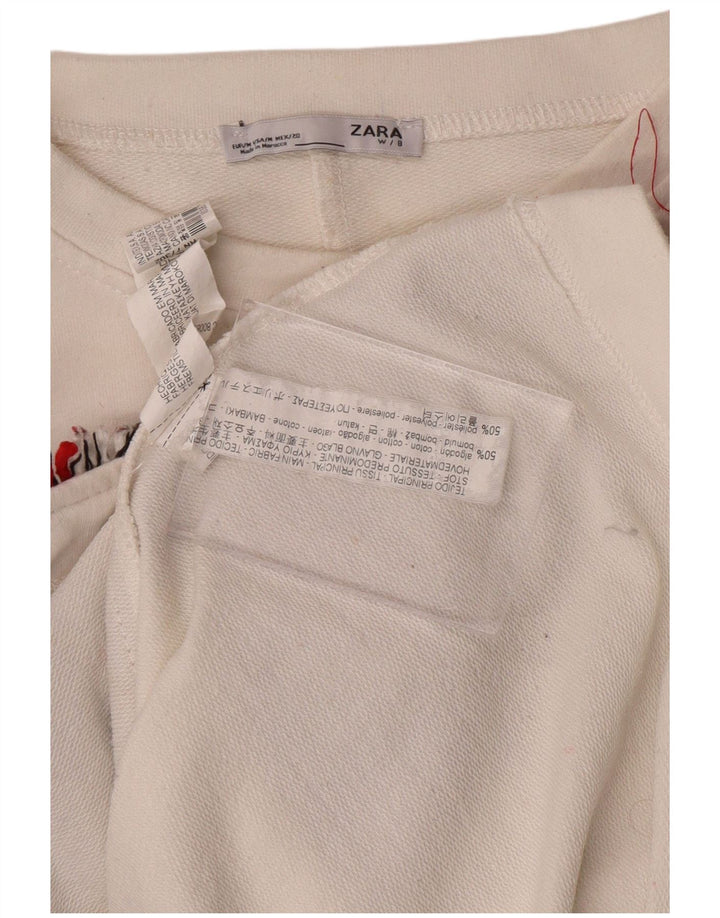 Felpa Oversize Da Donna ZARA Maglione UK 14 Medium White Colourblock