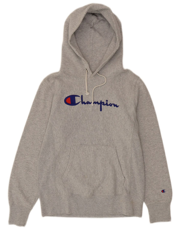 Felpa con cappuccio grafica da donna Champion UK 16 grande cotone grigio