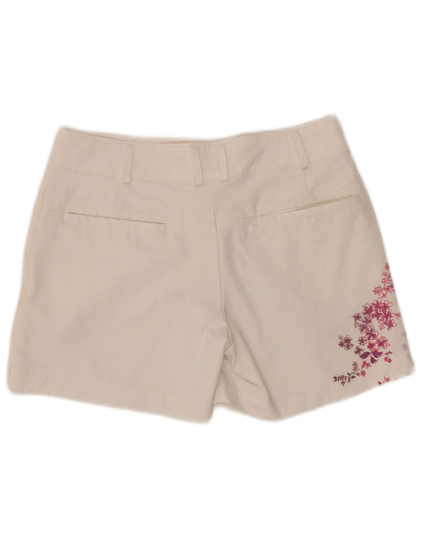 Pantaloncini chino con grafica da golf da donna Nike Small W28 poliestere floreale bianco