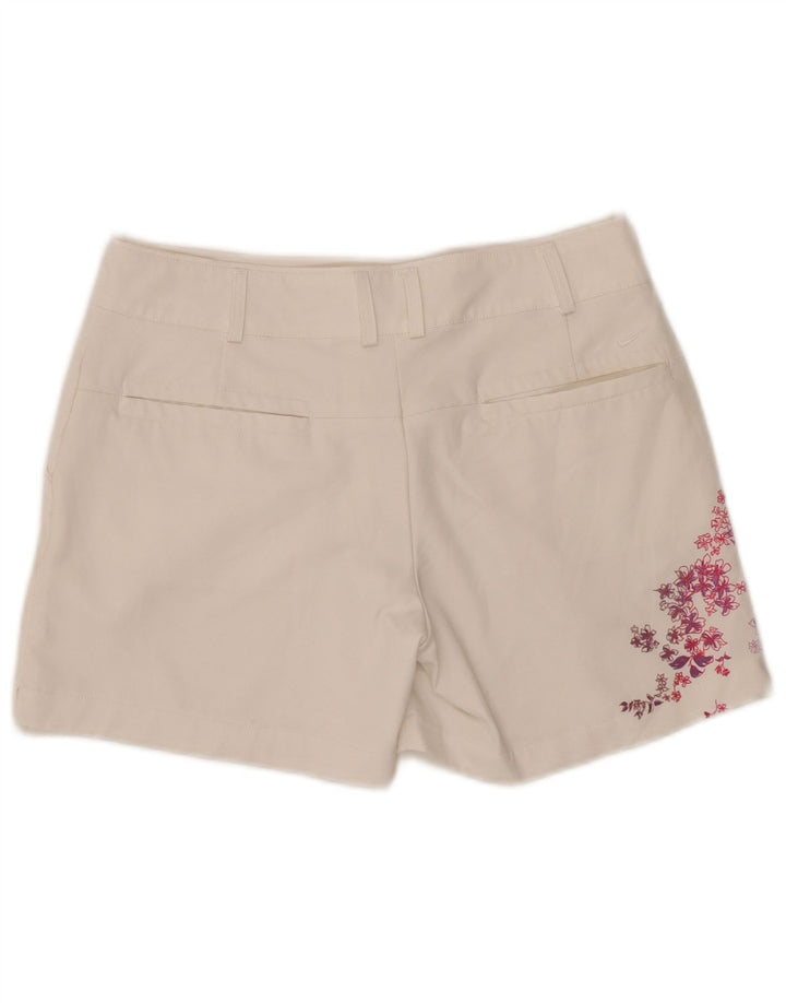 Pantaloncini chino con grafica da golf da donna Nike Small W28 poliestere floreale bianco