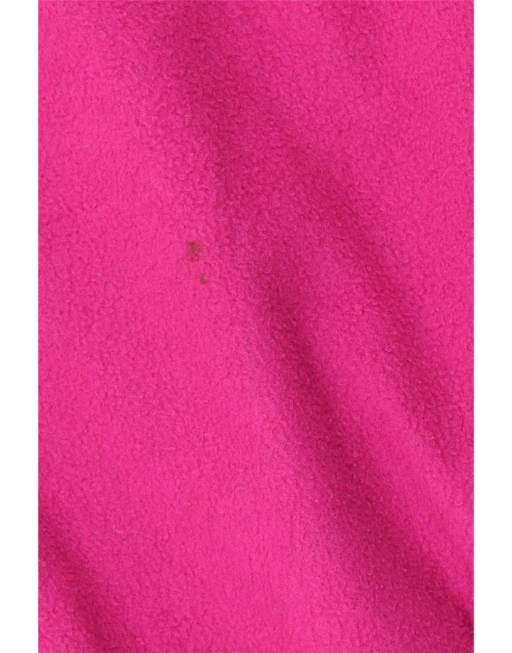 Maglione in pile Tecnica da uomo con grafica con zip e collo grande in poliestere rosa