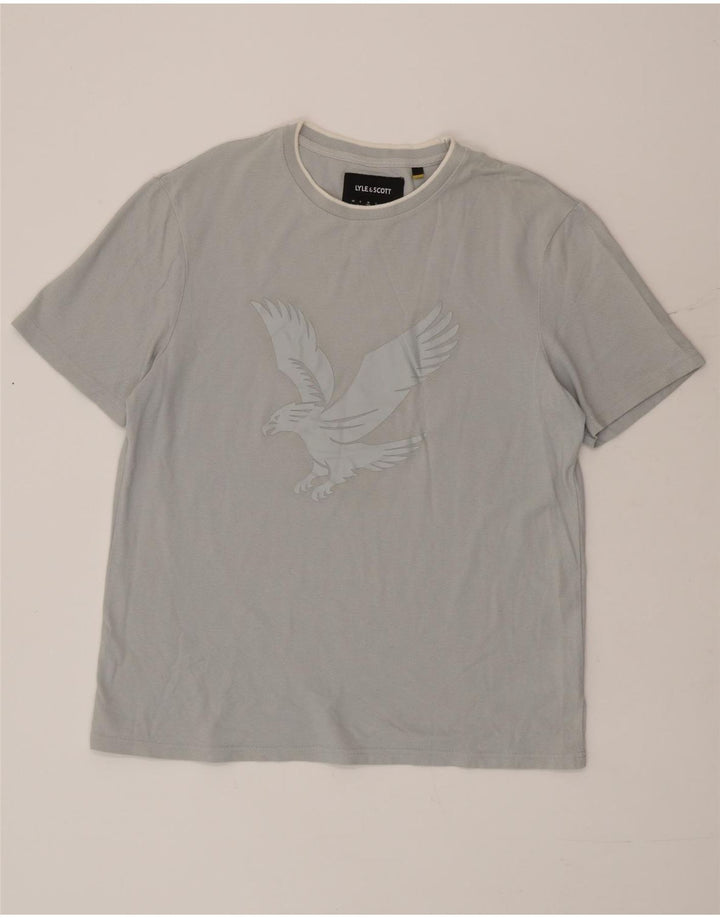 Lyle & Scott T-shirt grafica da uomo con vestibilità rilassata, top in cotone blu medio