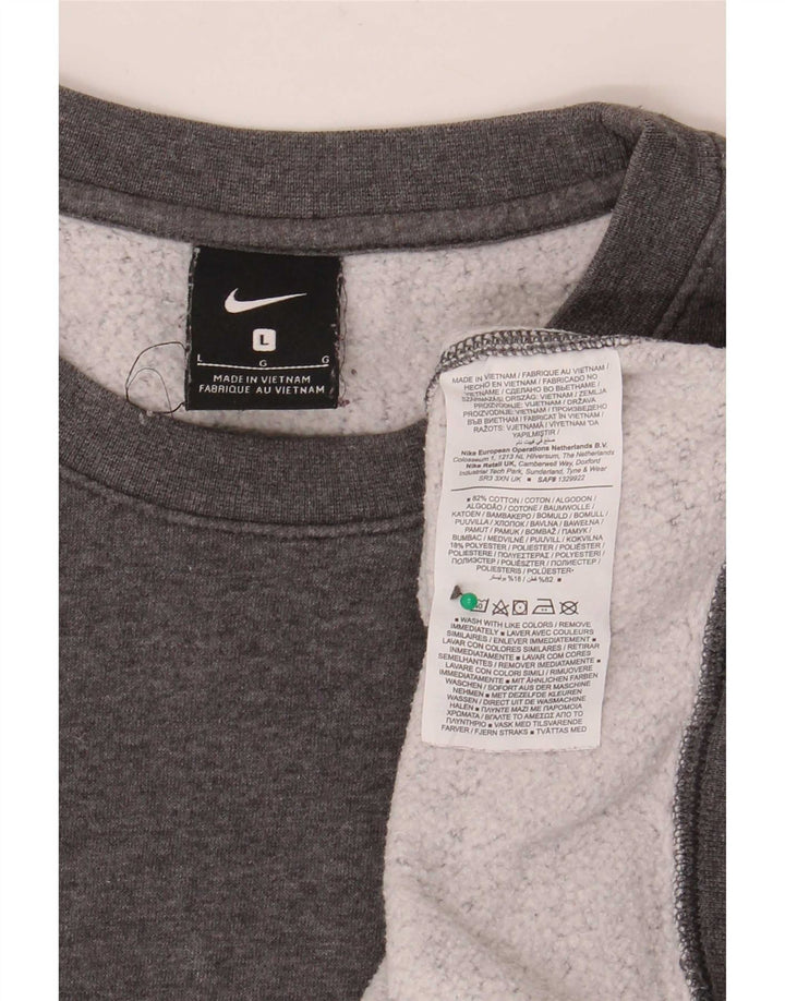 Felpa con grafica Nike Eagles da uomo, grande, in cotone grigio