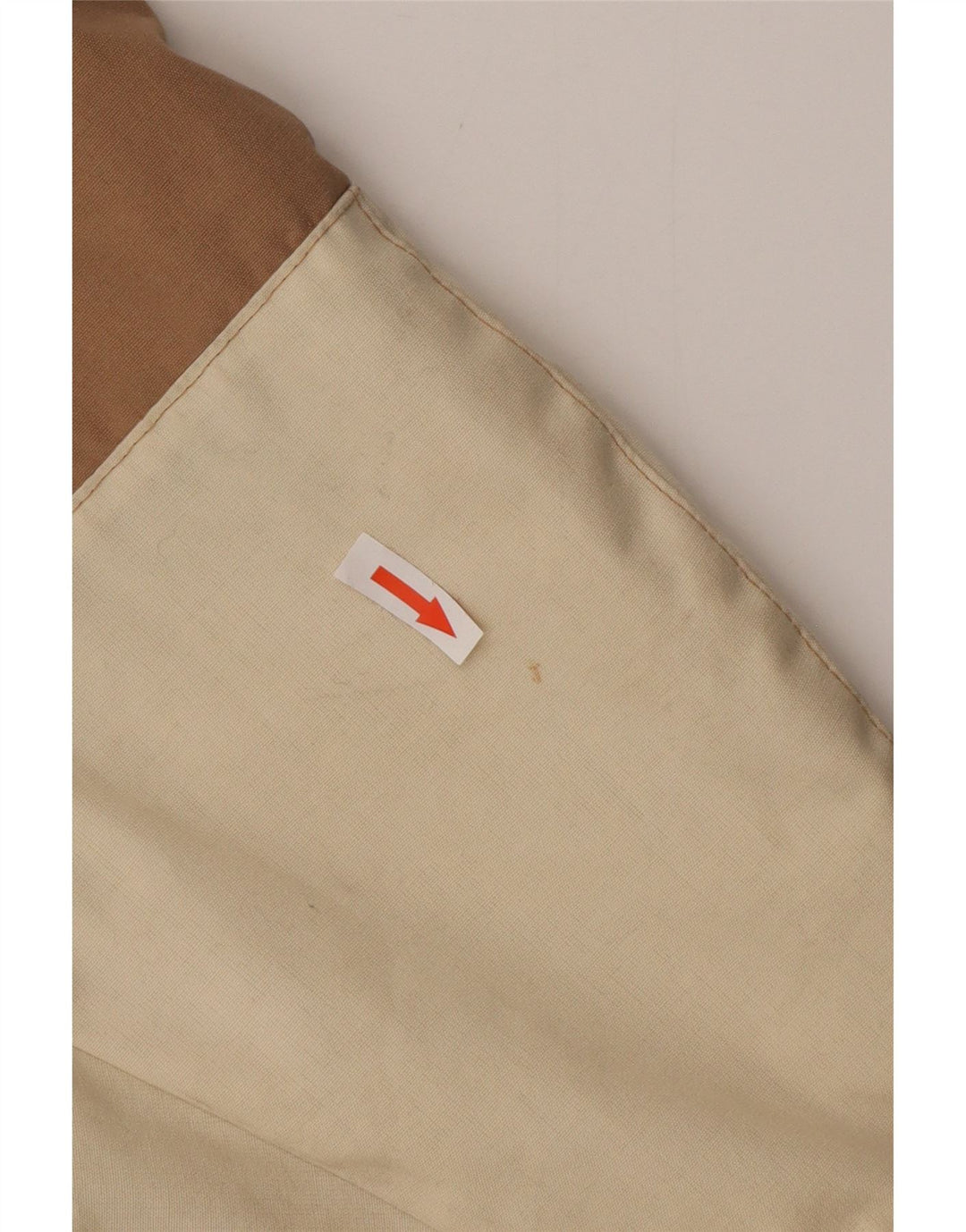 Giacca a vento vintage da uomo con cappuccio IT 46 Small Beige Colourblock