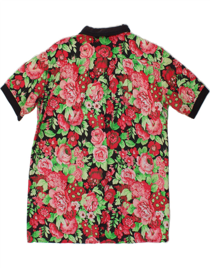 KAPPA Girls Short Sleeve Shirt Dress 15-16 Years Red Floral Cotton Vintage Kappa and Second-Hand Kappa from Messina Hembry 