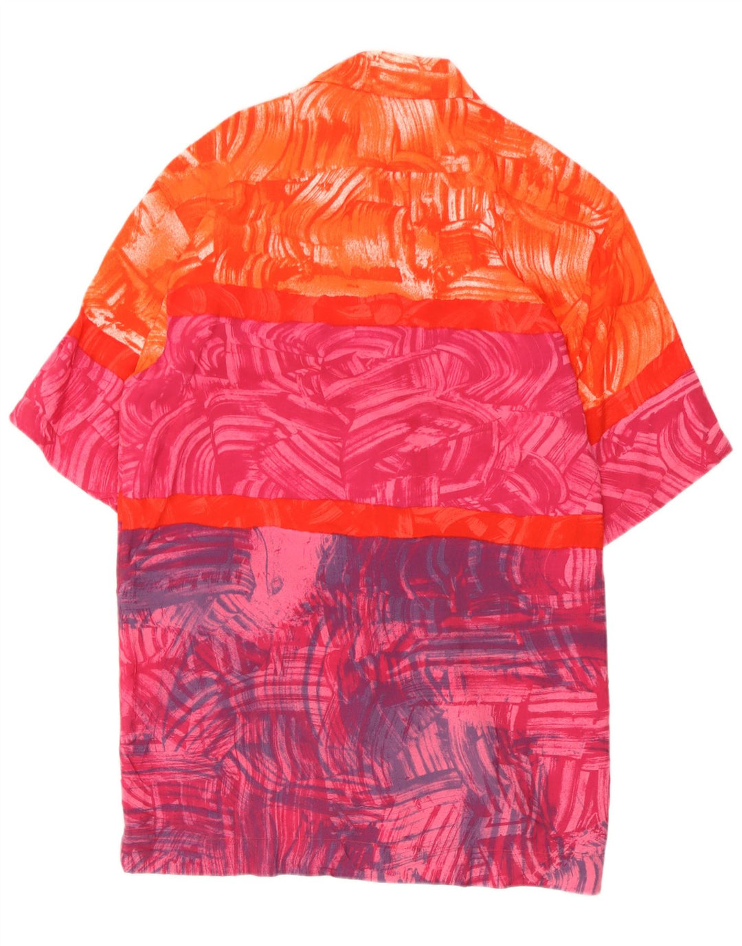 Camicia vintage da uomo a maniche corte in viscosa multicolore media