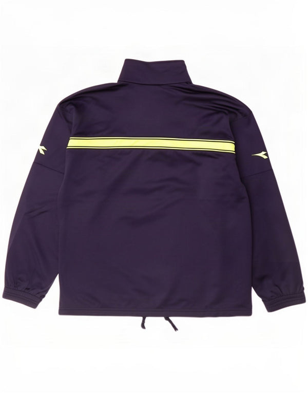 Diadora Mens Tracksuit Top Jacket UK 36 Small Navy Blue Colourblock