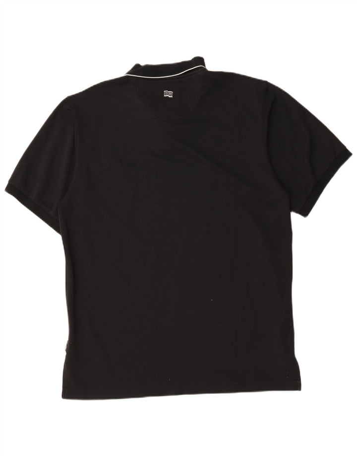 Polo Adidas Climalite da uomo grande in cotone nero