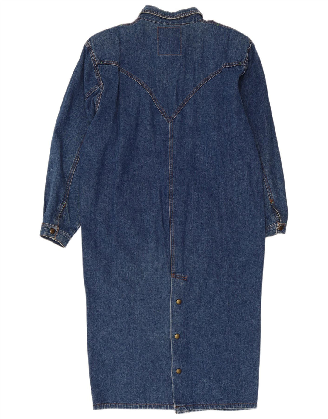 Abito camicia di jeans vintage da donna UK 14 blu medio