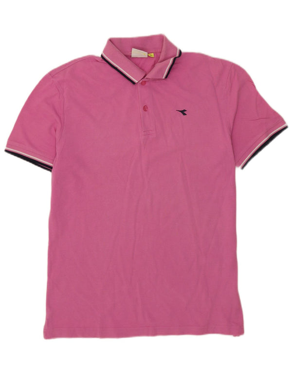 Polo Diadora Uomo XL Rosa a Righe