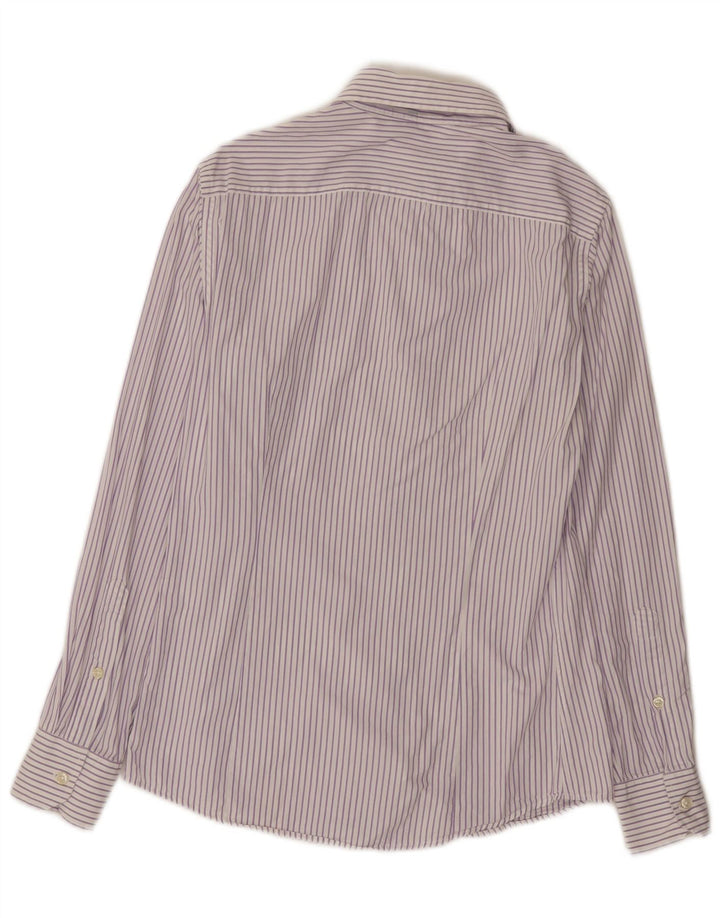 Camicia Benetton Uomo Piccola Gessata Viola In Cotone