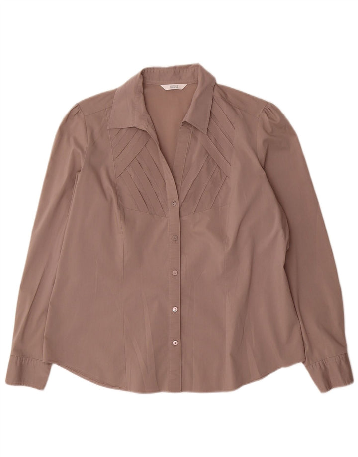 Camicetta camicia da donna Marks & Spencer UK 18 XL cotone grigio