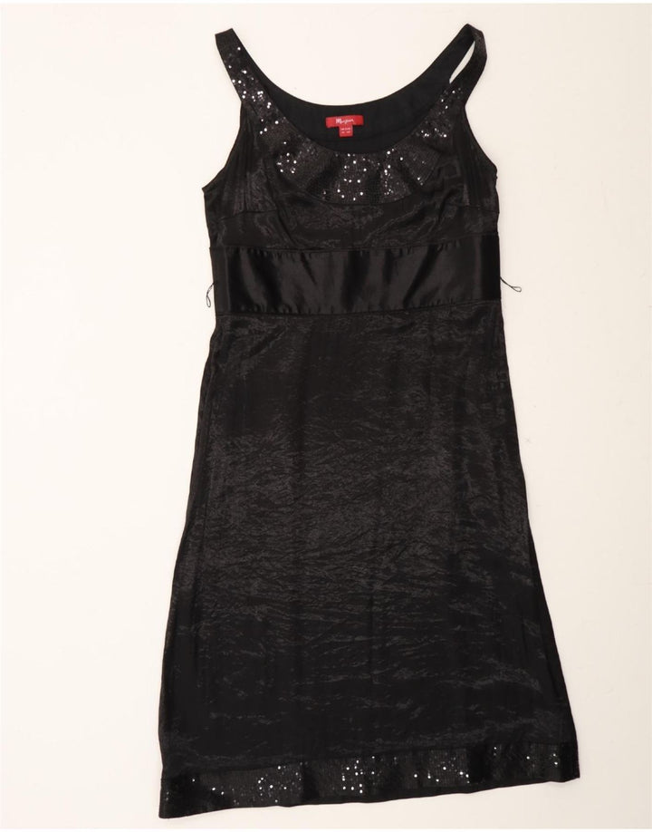 MONSOON Womens Sleeveless Sheath Dress UK 12 Medium Black Viscose Vintage Monsoon and Second-Hand Monsoon from Messina Hembry 