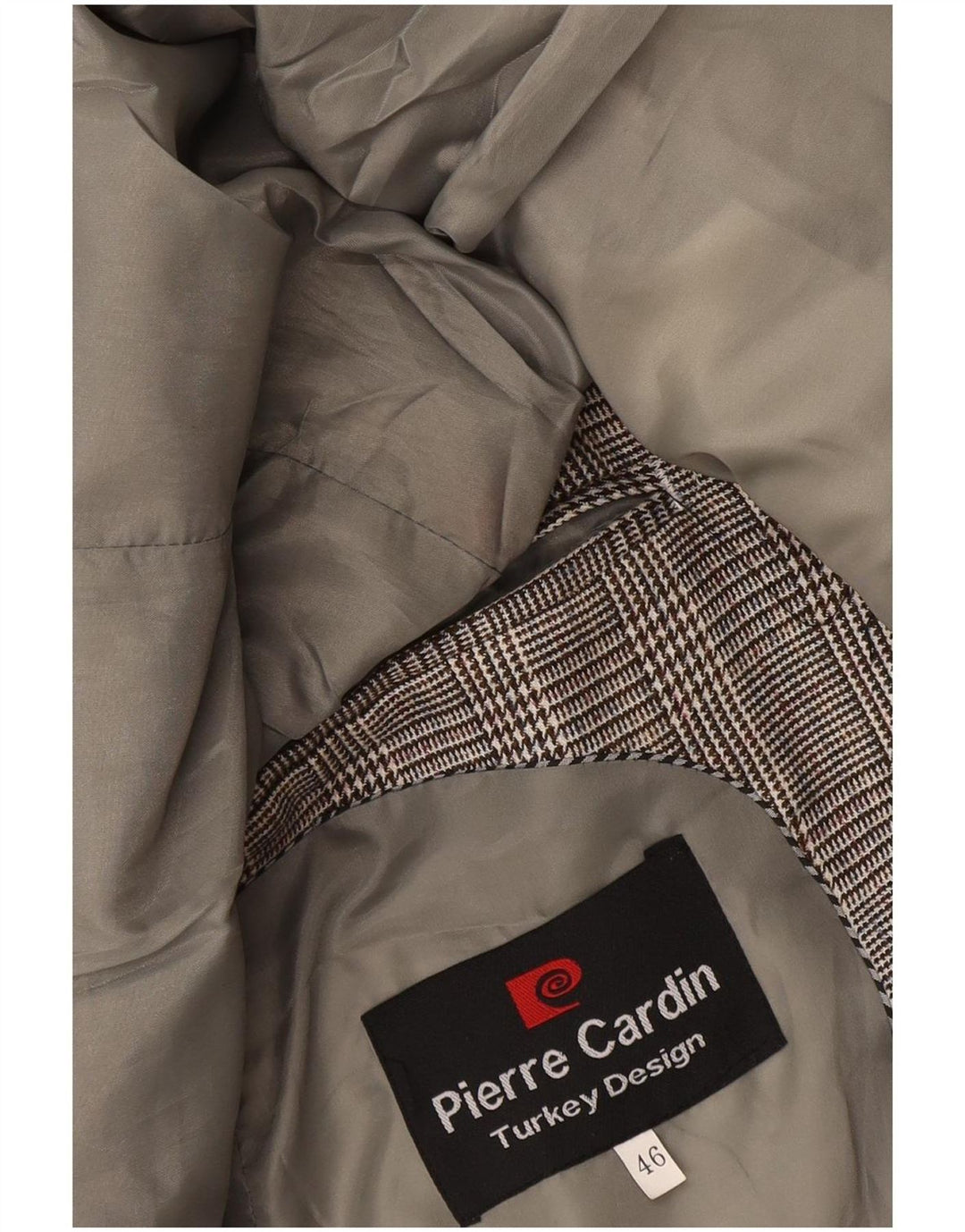 Giacca blazer da uomo a 1 bottone Pierre Cardin EU 46 piccolo pied de poule grigio