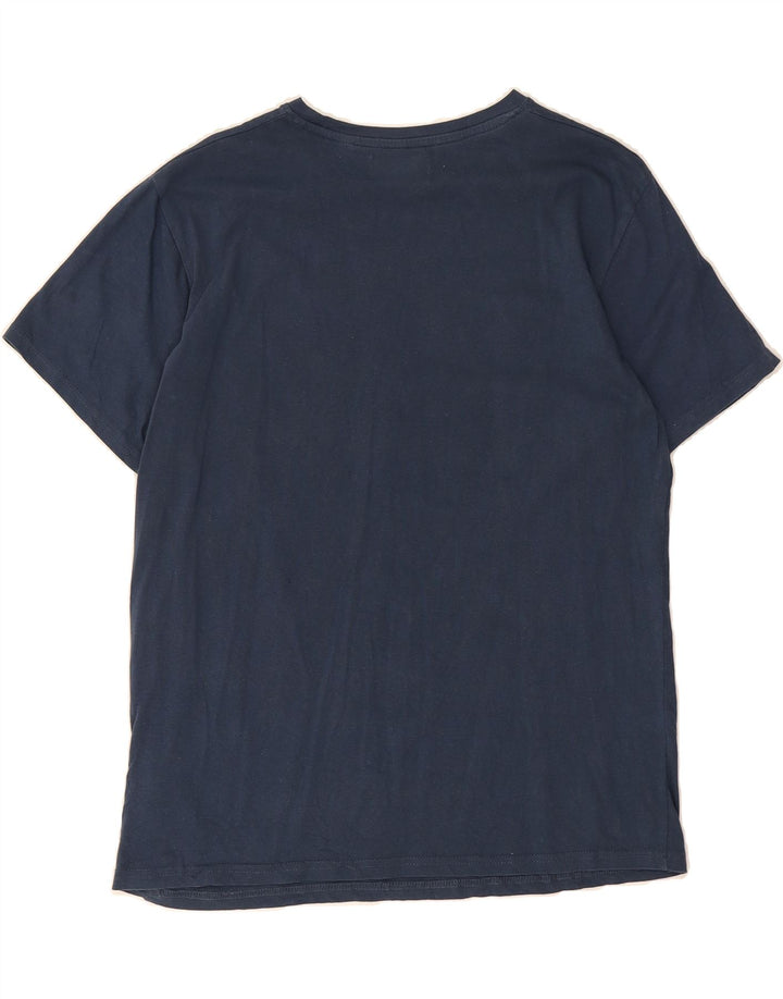 JACK & JONES Mens Graphic T-Shirt Top Medium Navy Blue Cotton Vintage Jack & Jones and Second-Hand Jack & Jones from Messina Hembry 