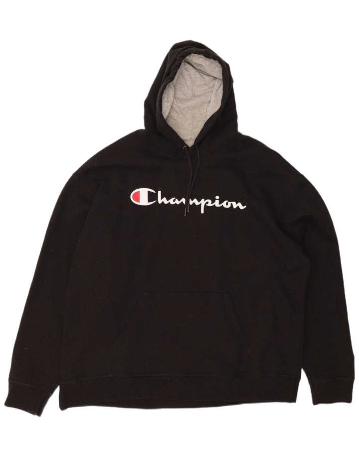 Felpa con cappuccio grafica da uomo CHAMPION 2XL poliestere nero