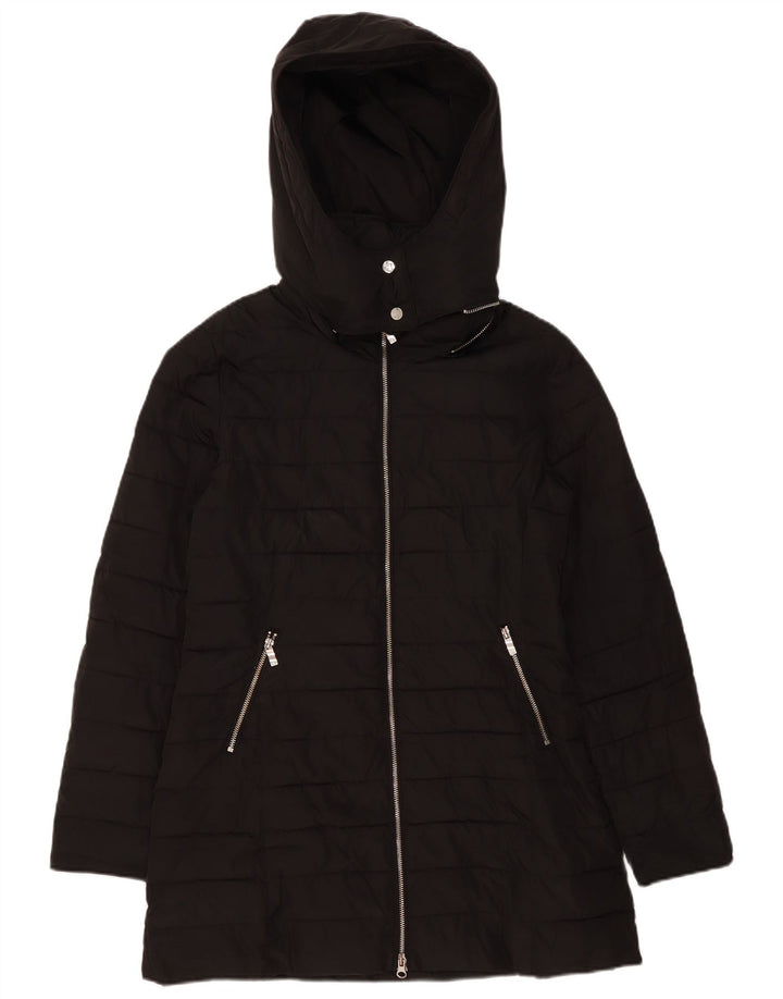 Giacca imbottita con cappuccio da donna Armani Jeans US 8 medio poliestere nero