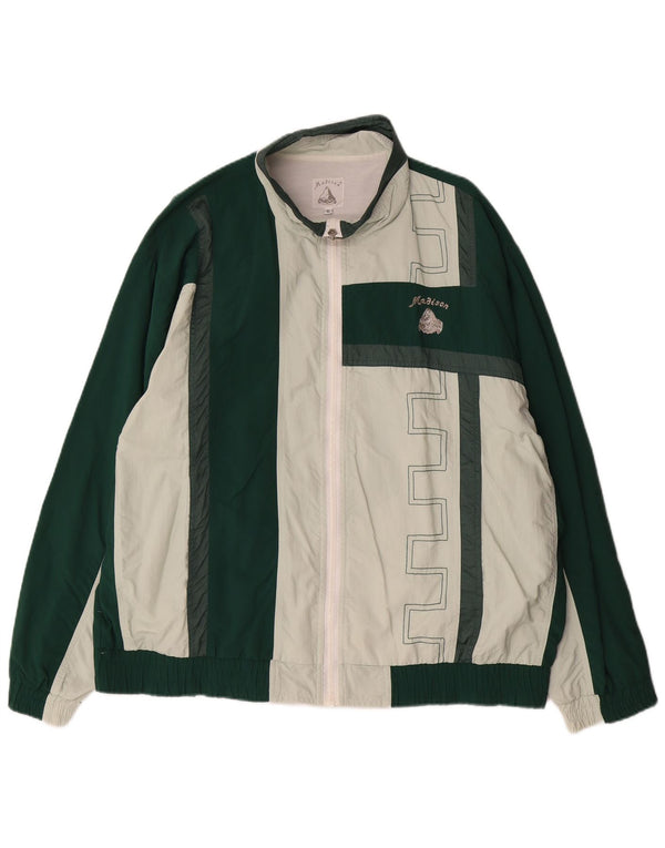 Madison Mens Tracksuit Top Jacket XL Green Colourblock Polyamide Sports