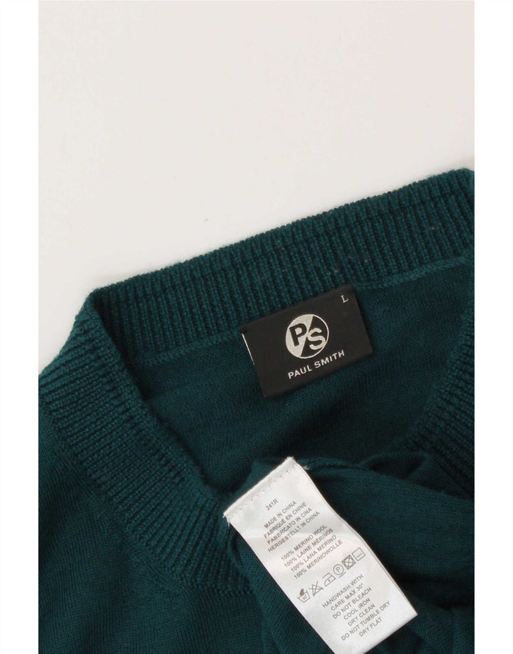 Paul Smith Uomo Maglione Girocollo Maglione Grande Lana Merino Verde
