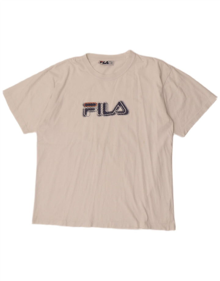 T-shirt grafica da uomo Fila Large bianca