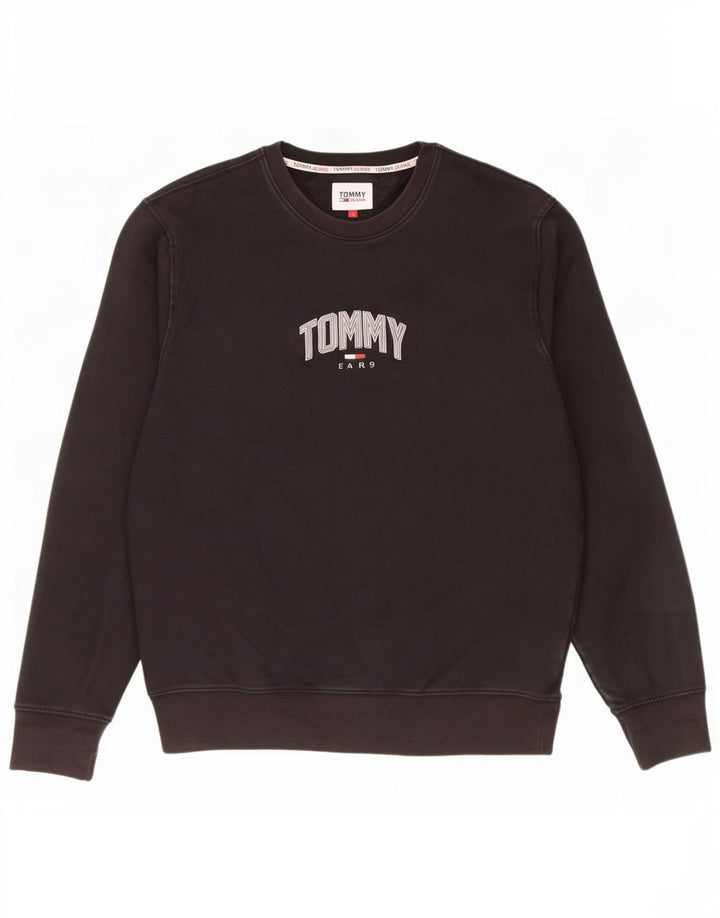 Felpa grafica da uomo Tommy Hilfiger Maglione cotone medio nero